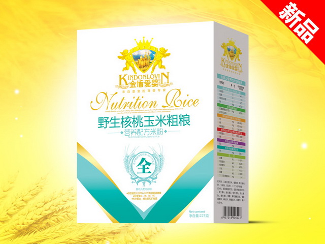 金盾愛嬰225g米粉盒裝-野生核桃玉米粗糧
