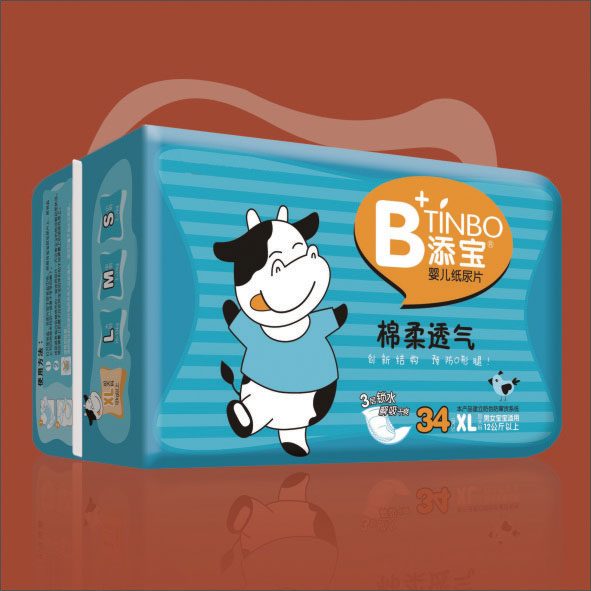 添寶棉柔透氣嬰兒紙尿片XL34