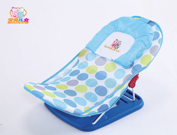 寶貝兒女藍色印花豪華浴椅-帶枕頭