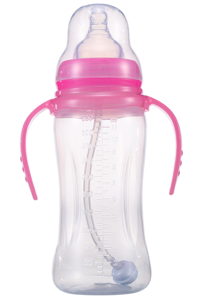 媽媽易330毫升PP全自動(dòng)雙柄寬口多邊形奶瓶