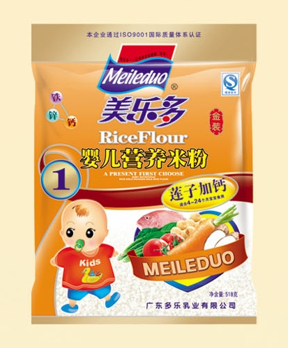 美多樂袋裝蓮子加鈣嬰兒營養(yǎng)米粉1段