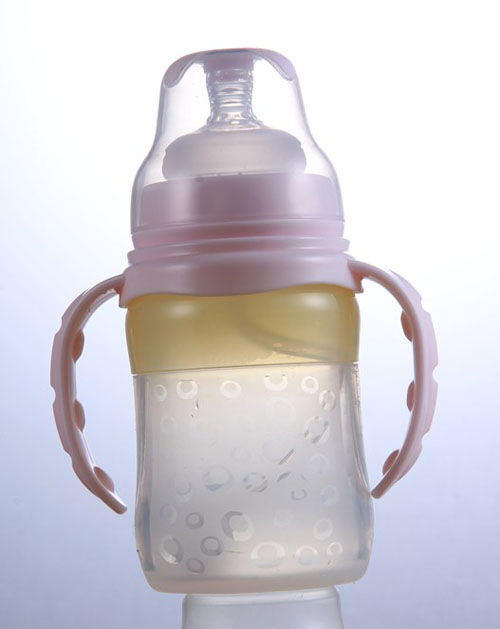 樂哈哈寬口弧型160毫升硅膠奶瓶