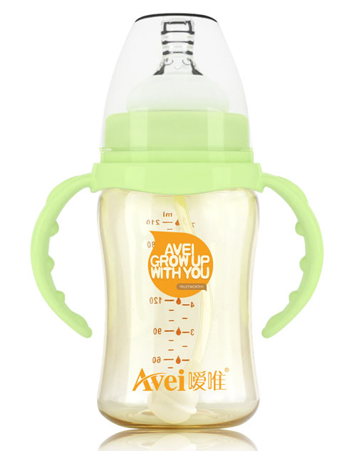 噯唯寬口徑帶柄自動PPSU奶瓶(210ml)