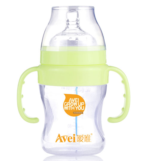 噯唯特寬口徑帶柄自動感溫硅膠奶瓶(180ml)