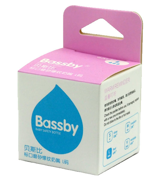 貝斯比標(biāo)口磨砂雙螺紋奶嘴L碼