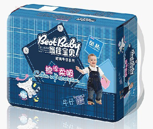 寶貝時(shí)尚牛仔紙尿褲M碼60片