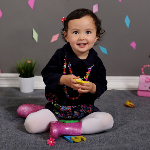 棉果果翻領連衣裙