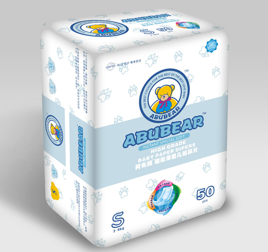 阿布熊超級(jí)薄嬰兒紙尿片S碼50片