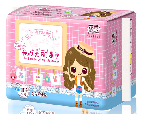 花香泡泡棉表層少女護(hù)翼衛(wèi)生巾10片