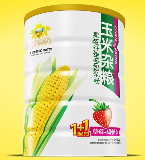 金盾愛(ài)嬰草莓胡蘿卜玉米雜糧奶米粉鐵聽(tīng)