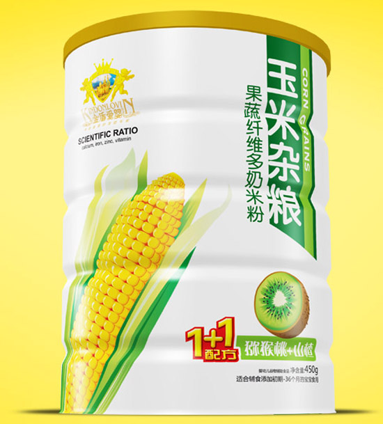 金盾愛嬰獼猴桃山楂玉米雜糧奶米粉鐵聽