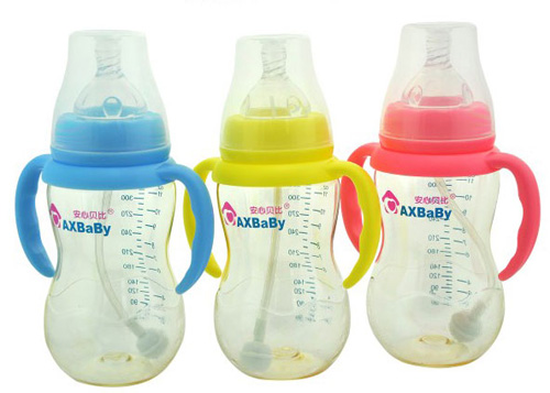 安心貝比雙柄寬口自動(dòng)吸管葫蘆奶瓶130ml