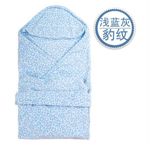貝茜蒂淺藍灰豹紋嬰兒抱被