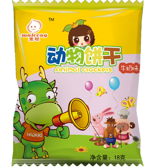 麥聰動(dòng)物餅干牛奶味袋裝