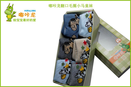 嘟咔龍熊貓汽車(chē)平板小號(hào)6雙禮盒裝童襪