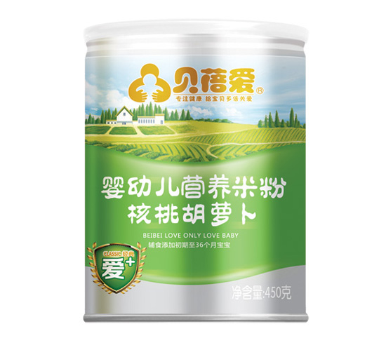 貝蓓愛嬰幼兒核桃胡蘿卜營(yíng)養(yǎng)米粉