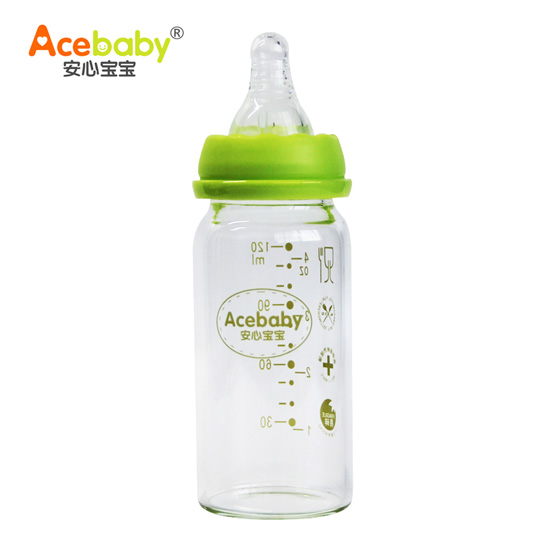 安心寶寶120ml標(biāo)準口徑高硼硅玻璃奶瓶