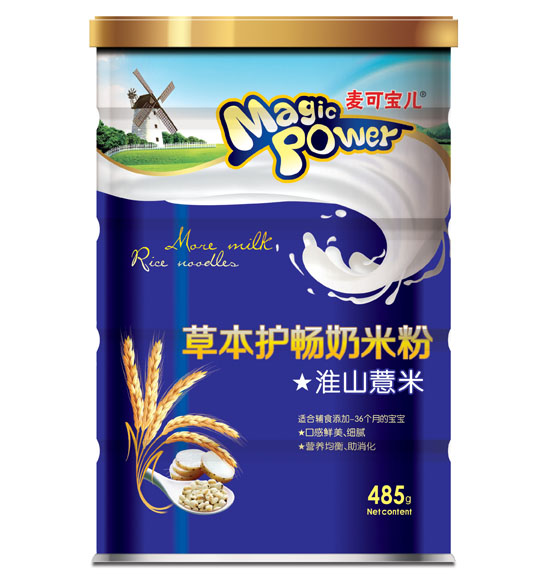 麥可寶兒淮山薏米草本護(hù)暢奶米粉鐵罐裝