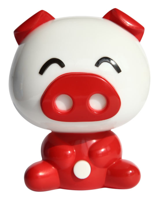 樂(lè)琪皮杰豬光控驅(qū)蚊夜燈紅色