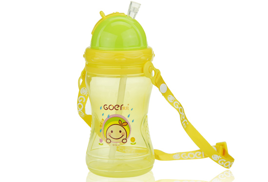 果兒運(yùn)動(dòng)吸管水壺黃色