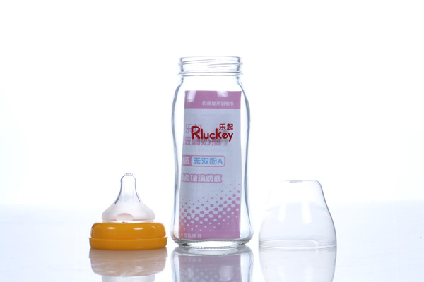 樂(lè)起玻璃奶瓶無(wú)柄黃色