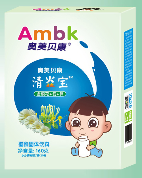 奧美金裝160克清清寶盒裝金銀花+鈣+鋅