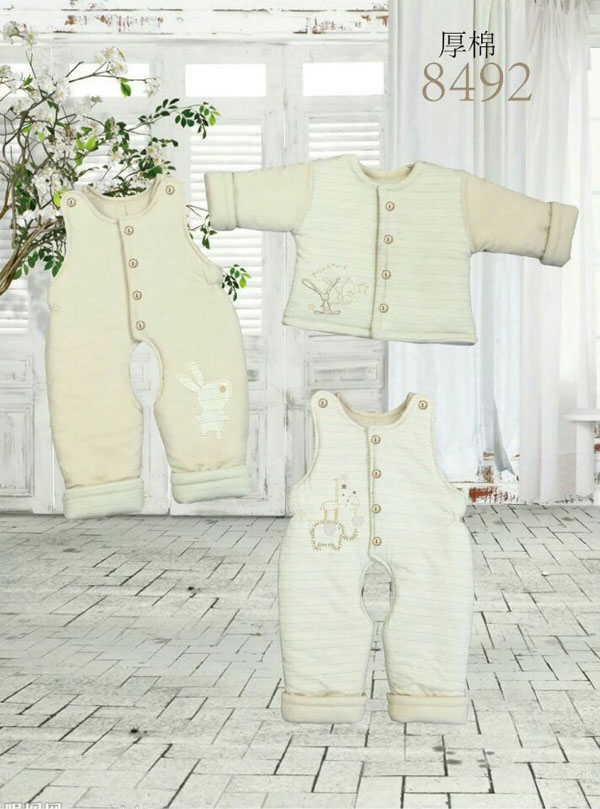 快樂小天天保暖棉衣套裝 米白色