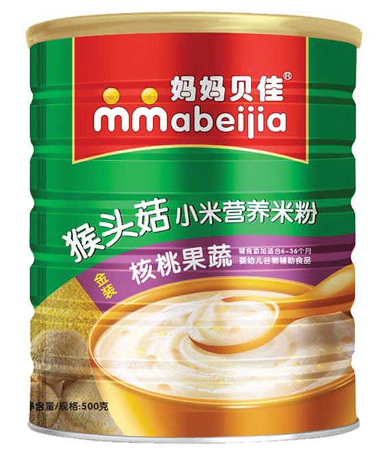 媽媽貝佳核桃果蔬500克猴頭菇小米米粉聽(tīng)裝