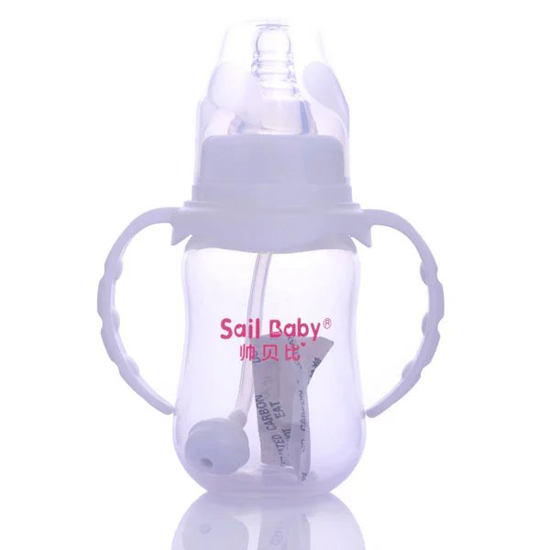 帥貝比葫蘆帶手柄自動吸PP奶瓶125ml