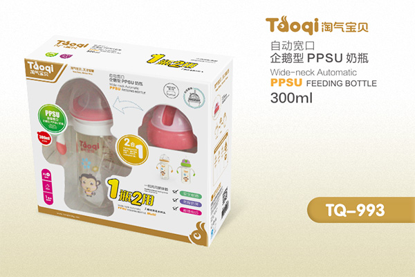 淘氣寶貝企鵝型PPSU奶瓶300ml