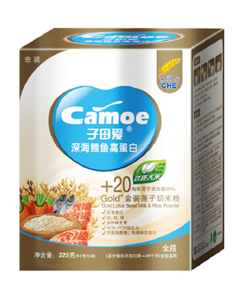 子母愛(ài)嬰幼深海鱈魚(yú)高蛋白奶米粉盒裝