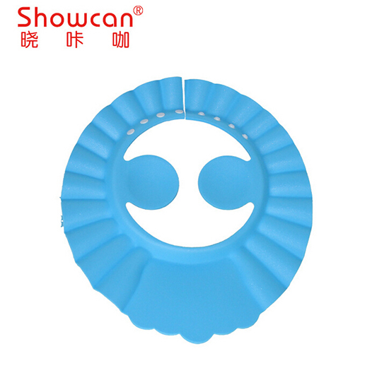 嬰兒高彈可調(diào)節(jié)EVA洗澡帽藍