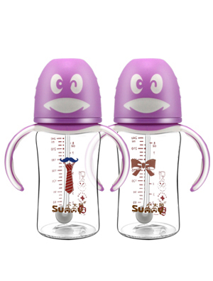 小太陽(yáng)可愛(ài)企鵝晶鉆玻璃奶瓶240ML