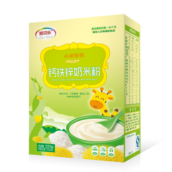 旭貝樂小米營養(yǎng)鈣鐵鋅奶米粉盒裝
