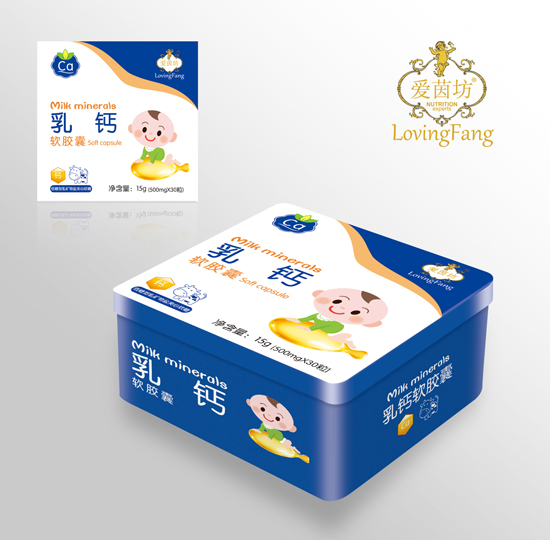 愛(ài)茵坊乳鈣軟膠囊鐵盒裝