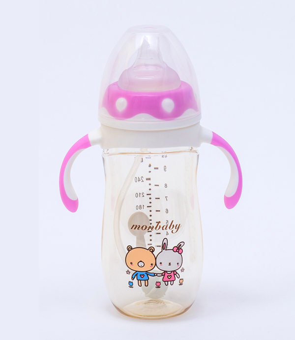 盟寶企鵝型PPSU奶瓶紫色240ml