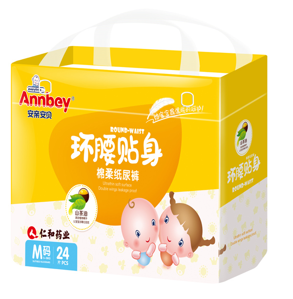 安親安貝環(huán)腰貼身棉柔紙尿褲M(mǎn)碼24片