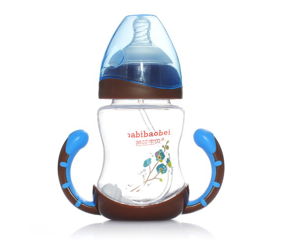 芭芘寶貝PP寬口徑奶瓶240ml藍色