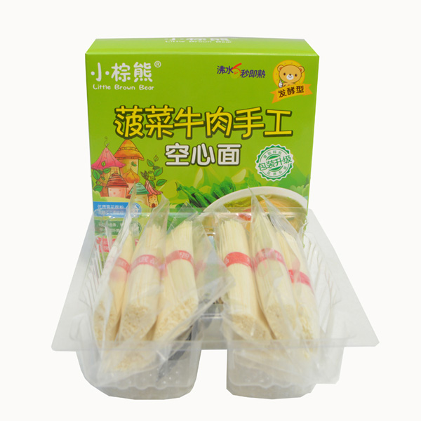 小棕熊菠菜牛肉空心面盒裝內袋