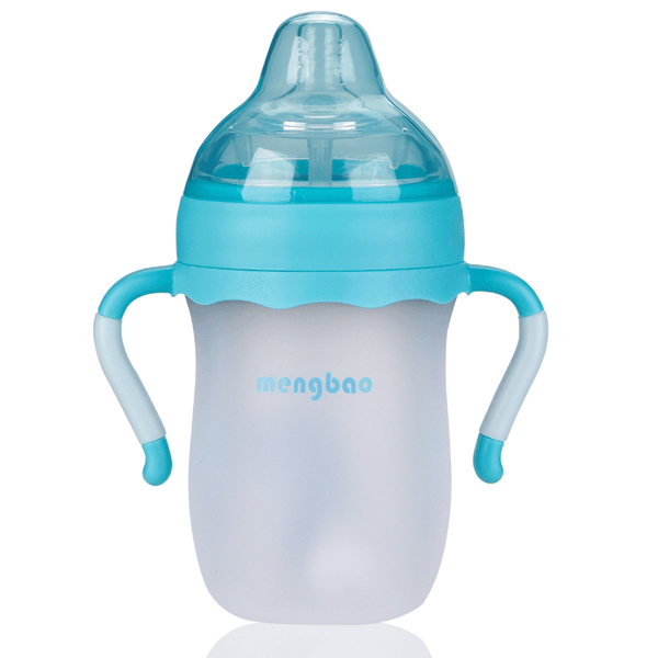 盟寶硅膠奶瓶-大容量藍(lán)色