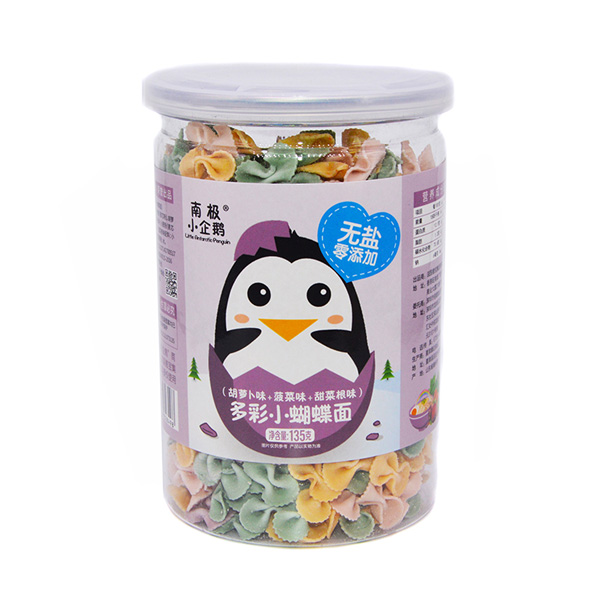 南極小企鵝無鹽多彩蝴蝶面胡蘿卜味+菠菜味+甜菜根味