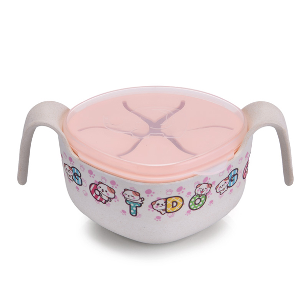 邦貝小象兒童竹纖維餐碗粉色