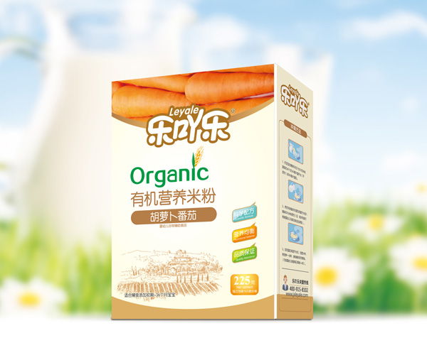 樂吖樂有機(jī)營養(yǎng)米粉胡蘿卜番茄盒裝