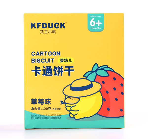 功夫小鴨嬰幼兒卡通餅干 草莓味