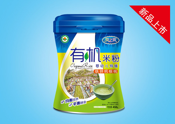 貝之籃嬰幼兒特膳有機(jī)米粉-鐵鋅鈣核桃