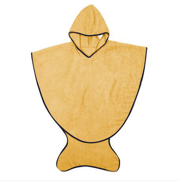 西班牙baby bites斗篷帶帽浴巾 黃色(3-6歲)