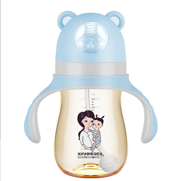 馨菲寶貝超寬口徑PPSU奶瓶240ml藍(lán)色