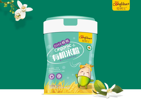 聰俐寶DHA核桃有機(jī)米粉 聽裝