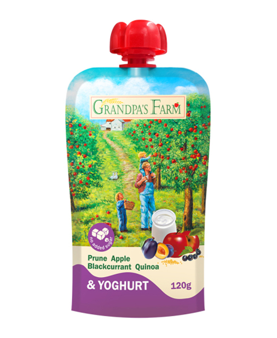 爺爺?shù)霓r(nóng)場風(fēng)味發(fā)酵乳西梅蘋果黑加侖藜麥泥