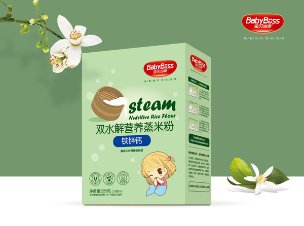 寶貝當家鐵鋅鈣雙水解營養(yǎng)蒸米粉 盒裝